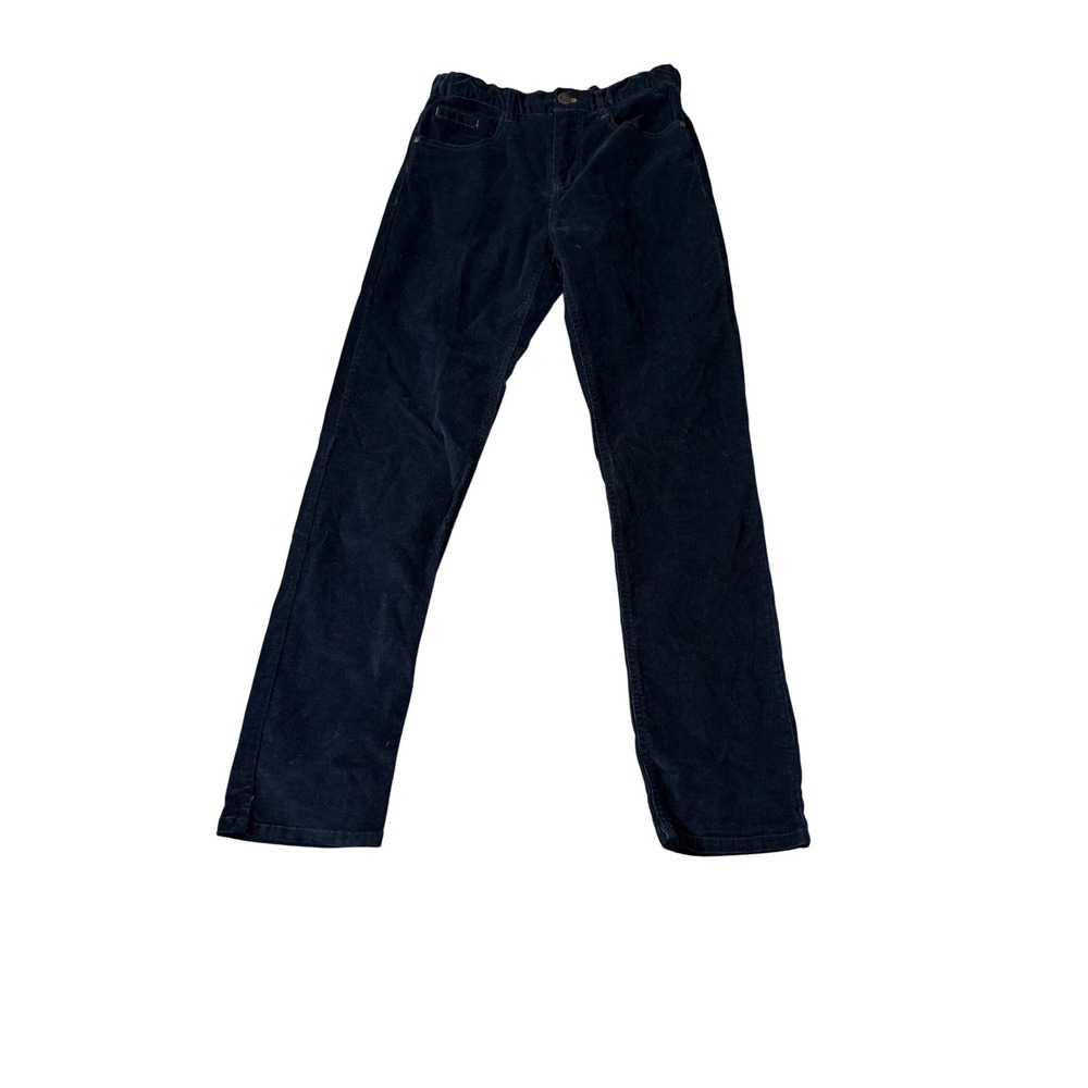 Zara Kids Size 13/14 Navy Blue Corduroy Pants Adjustable Waist Pockets Formal